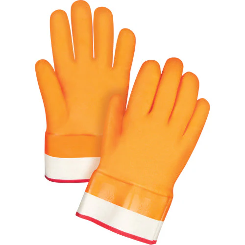 Winter-Lined Chemical-Resistant Gloves, Size 9, 10" L, PVC, Foam Fleece Inner Lining, Heavy Weight - Image 2