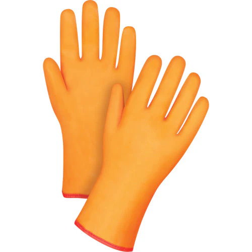 Winter-Lined Chemical-Resistant Gloves, Size 9, 12" L, PVC, Foam Fleece Inner Lining, Heavy Weight - Image 2