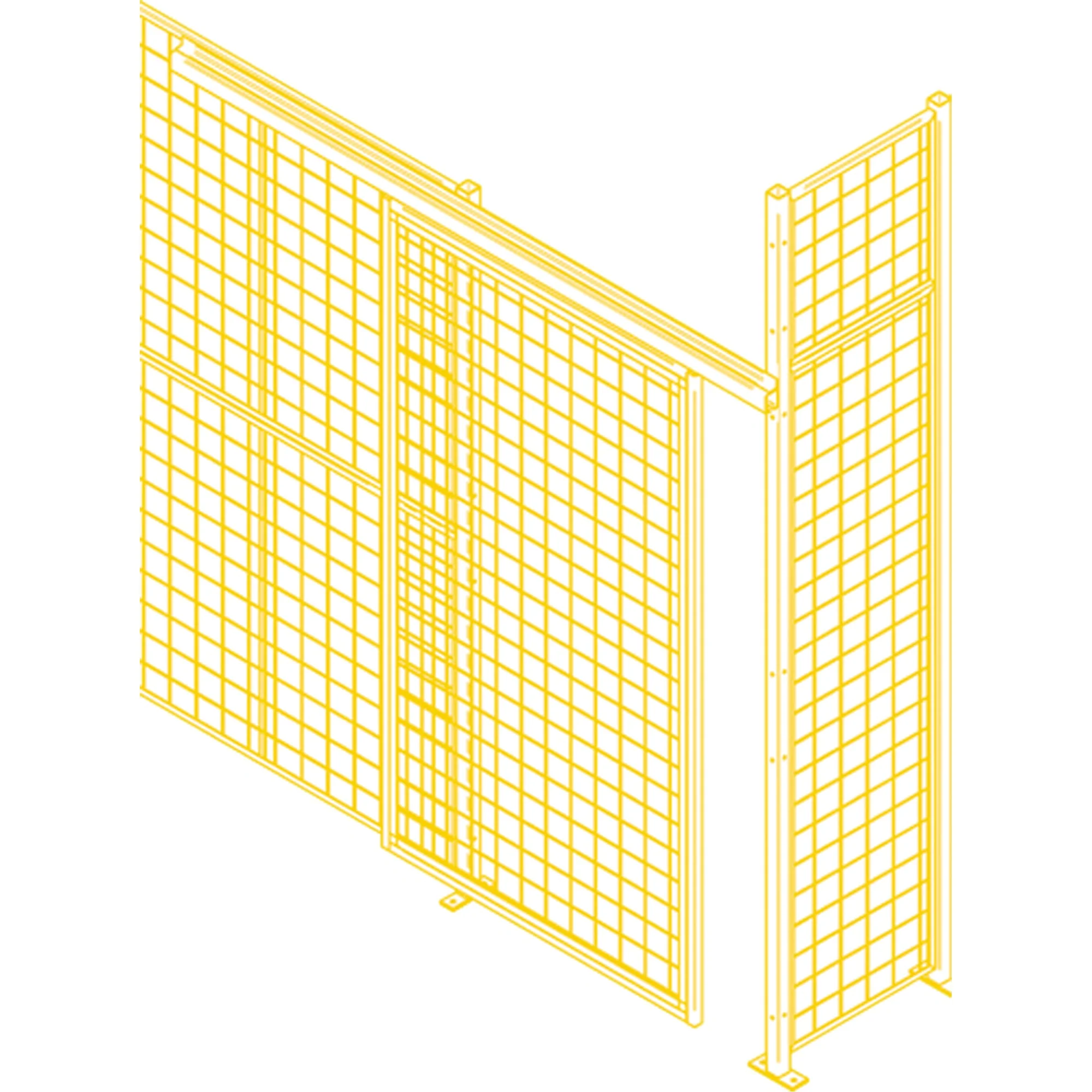 Wire Mesh Partition Components - Sliding Doors, 4' W x 8' H