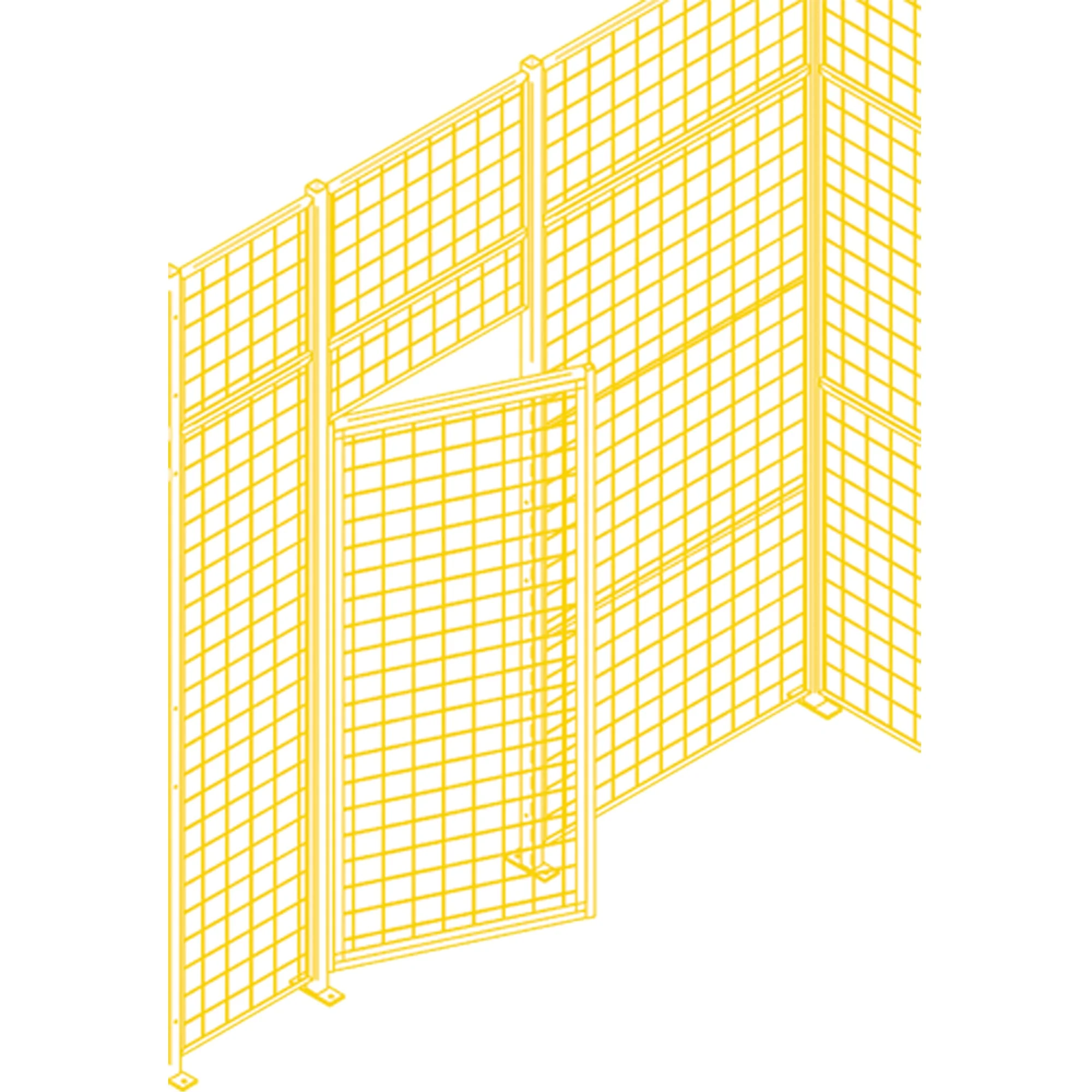 Wire Mesh Partition Components - Swing Doors, 4' W x 7' H