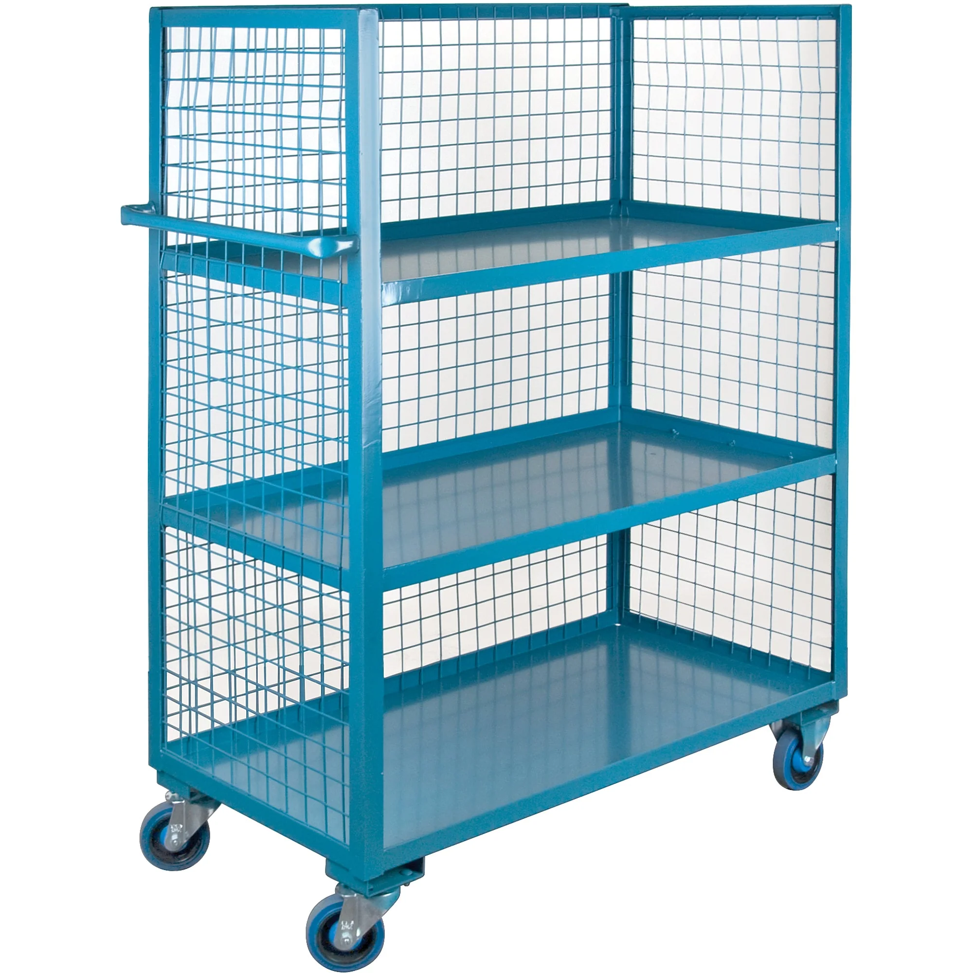 Wire Mesh Utility Cart, Steel, 30" x 63" x 75", 1200 lbs. Capacity