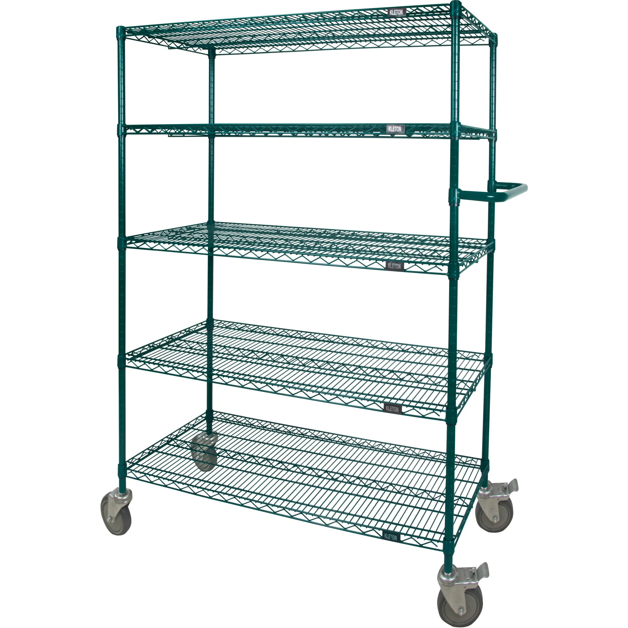 Wire Shelf Push Cart, Epoxy Finish, 48" x 69" x 24", 600 lbs. Capacity