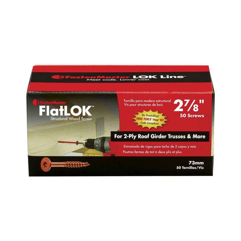FastenMaster FlatLok No. 14 X 2-7/8 in. L Torx Ttap Epoxy Coarse Wood Screws 50 pk - Image 2