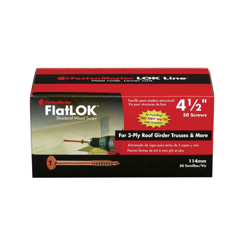 FastenMaster FlatLok No. 14 X 4-1/2 in. L Torx Ttap Epoxy Coarse Wood Screws 50 pk - Image 2
