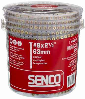 Senco DuraSpin No. 8 Sizes X 2-1/2 in. L Square Square Head Deck Screws 800 pk - Image 2