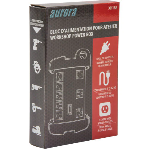 Workshop Surge Protector Power Strip, 8 Outlets, 1350 J, 1875 W, 6' Cord - Image 3