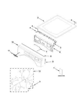 WPW10460919 Dryer Top Panel, Black (replaces W10460919) - Image 2