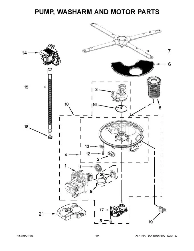 WPW10605058 Dishwasher Pump & Motor Assembly - Image 2