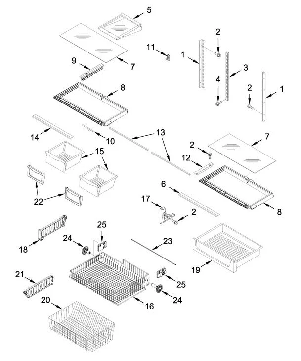 WPW10671240 Refrigerator Crisper Drawer Frame - Image 5