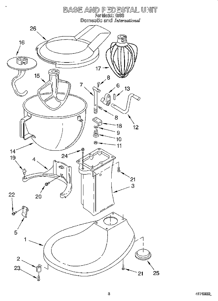 WPW10674621 Stand Mixer Dough Hook - Image 2