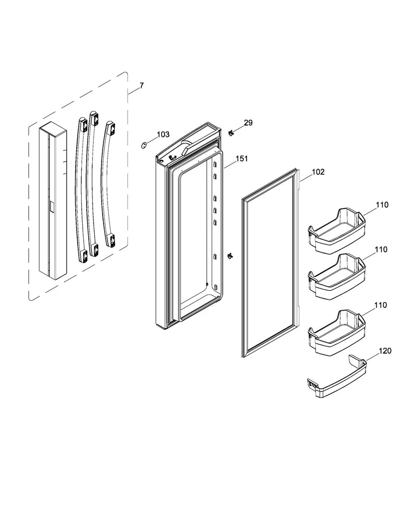 WR01A02303 Refrigerator Door Handle Kit ASM - Image 5