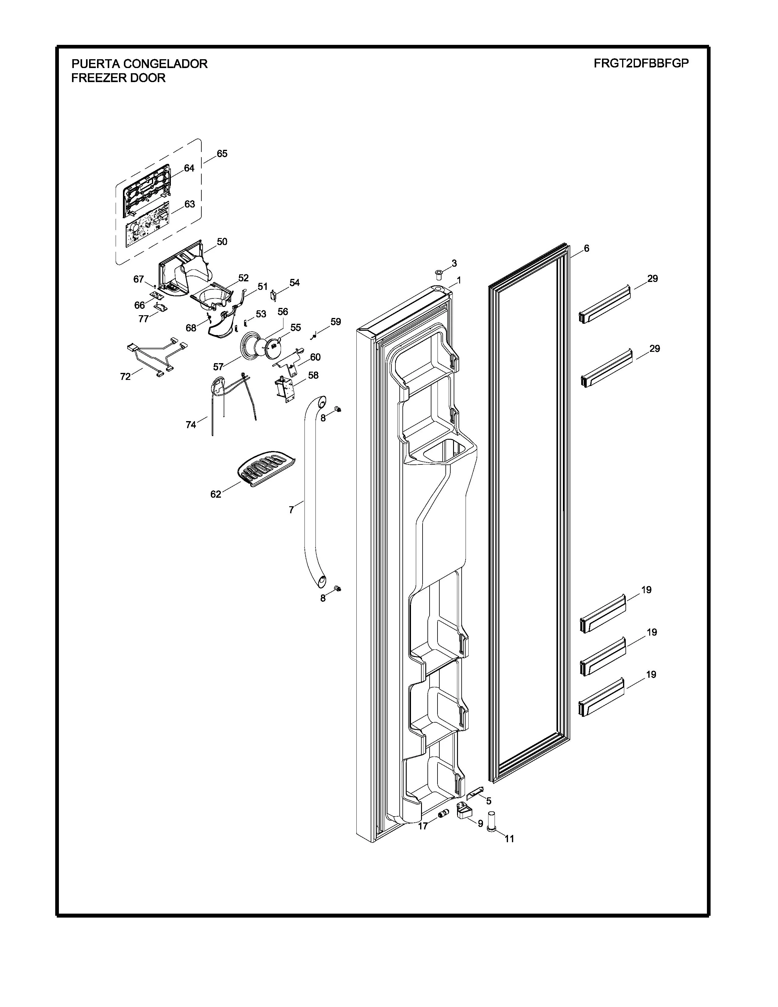 WR01L00083 Refrigerator Freezer Door Upper Shelf (replaces 225D6634P001) - Image 5