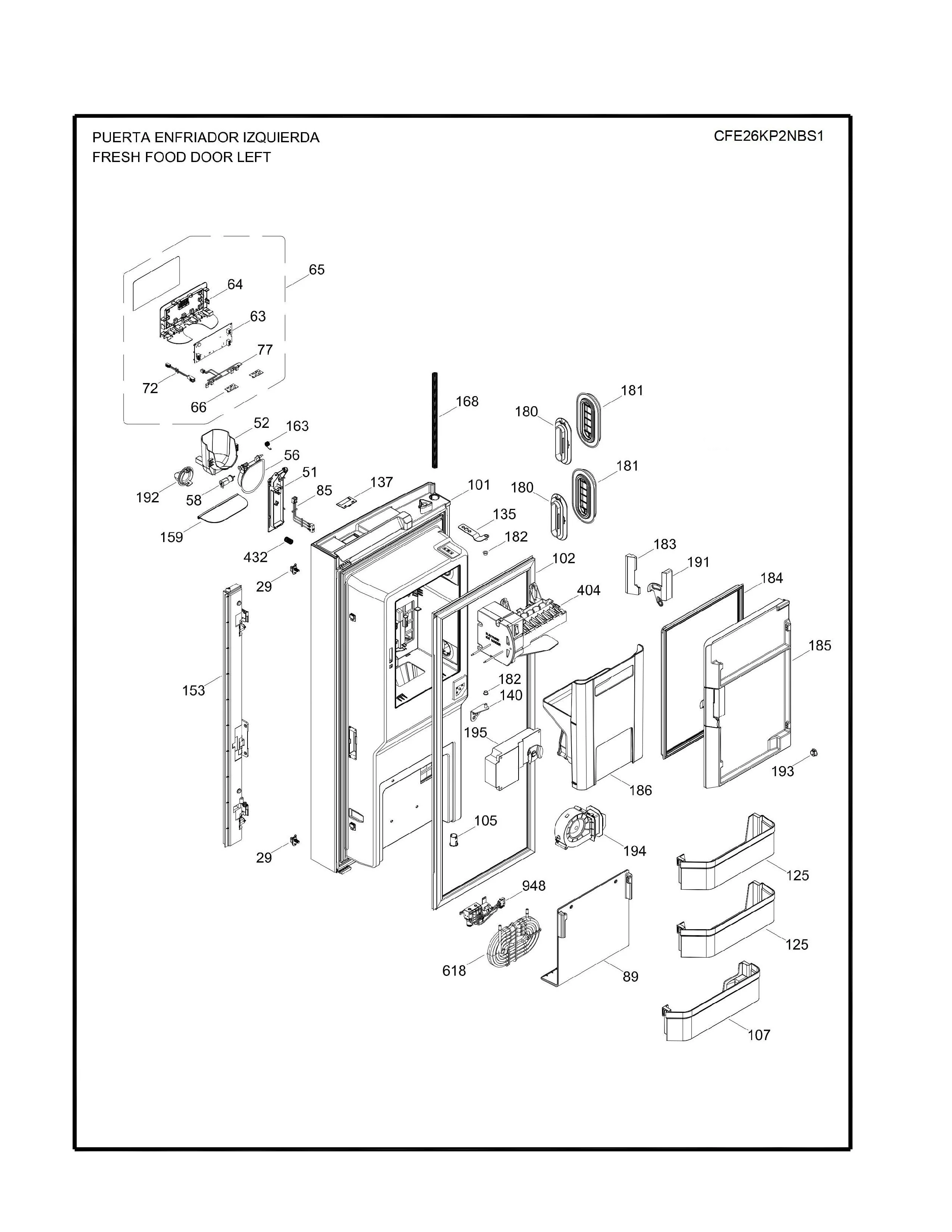 WR01L10714 Door Bin Shelf Module - Image 2