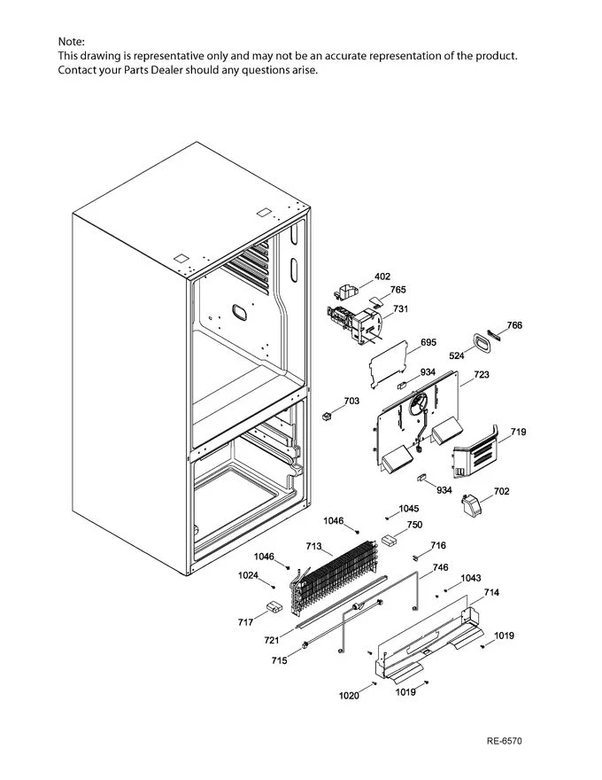 WR01L11841 Refrigerator Cover Evap Assembly - Image 5
