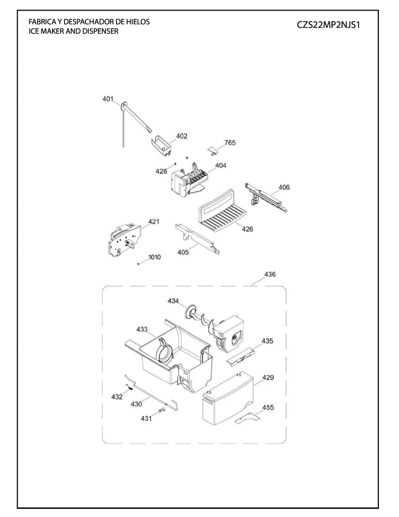 WR01L14330 Refrigerator Bucket & Auger ASM - Image 5