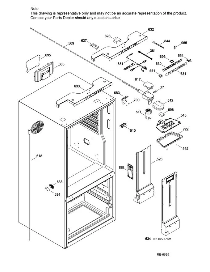 WR03F04478 Refrigerator Internal Dispenser Assembly - Image 5