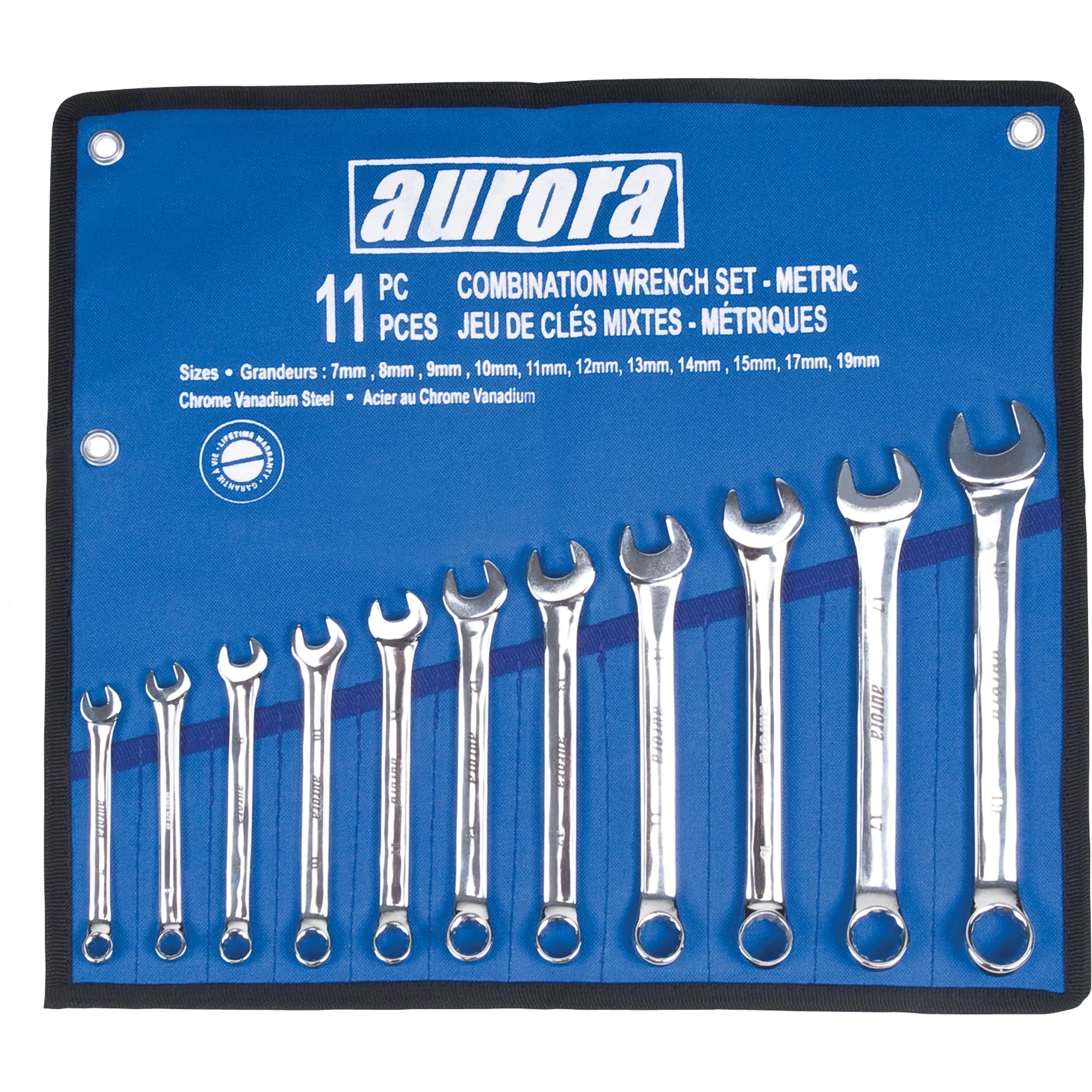 Wrench Set, Combination, 11 Pieces, Metric