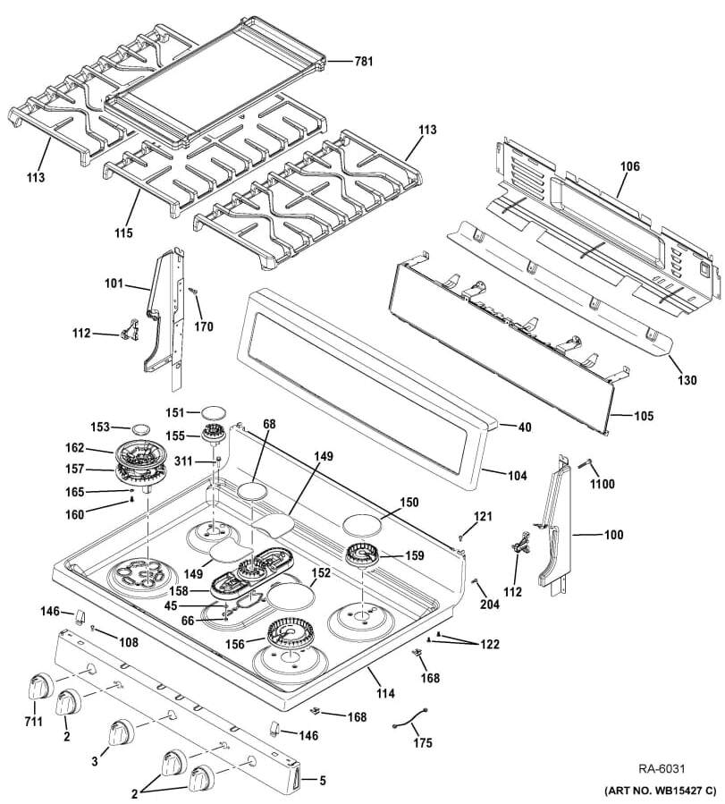 GE Range Burner and Plate Dual Oval WS01F07285 (Replaces 164D9661G001) - Image 5