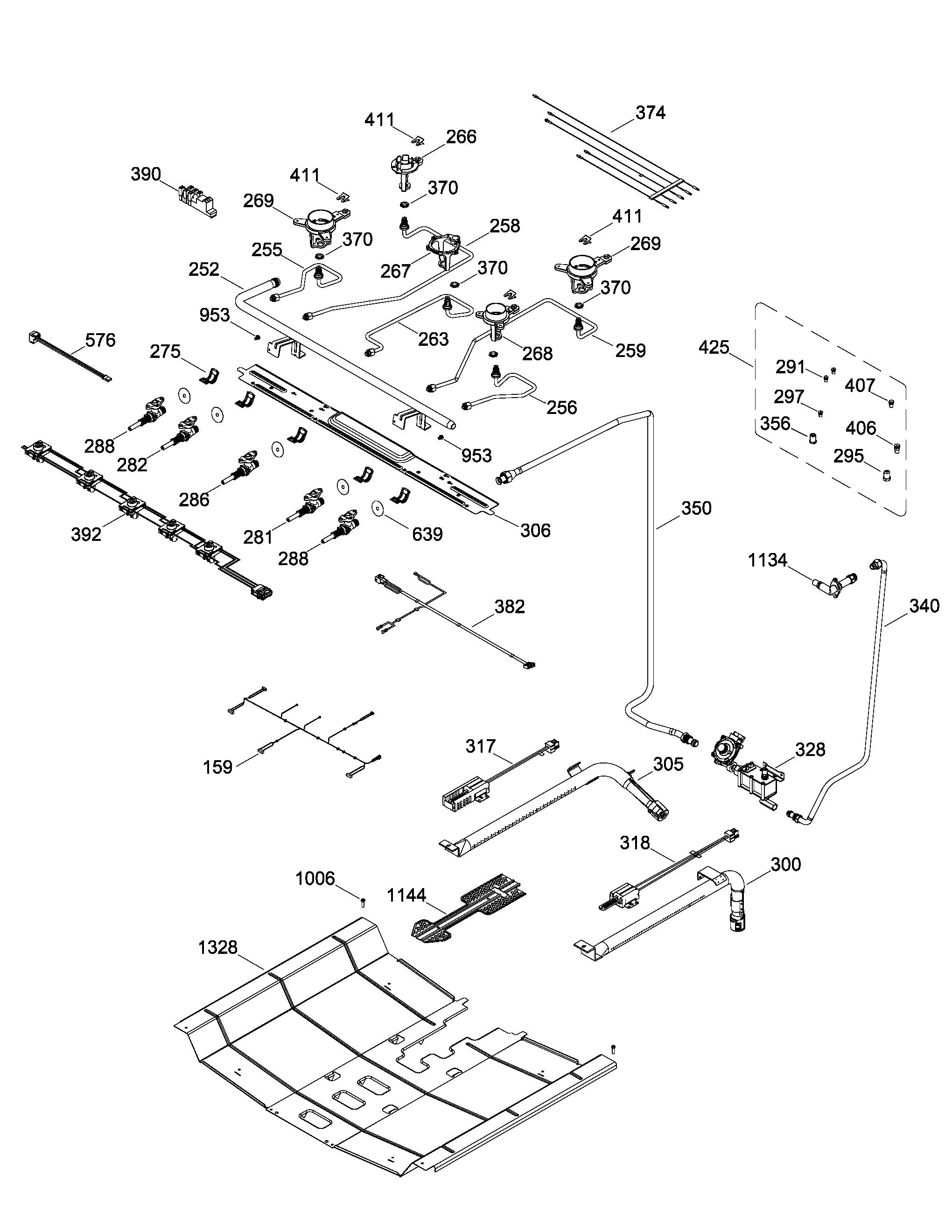WS01F08072 Range Electrodes Wire Harness