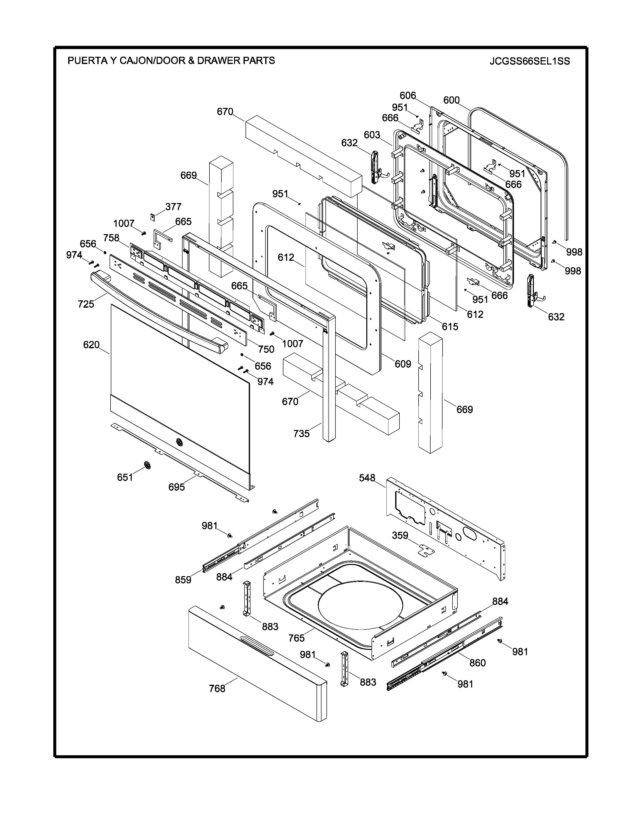 WS01F08771 Oven Glass Door
