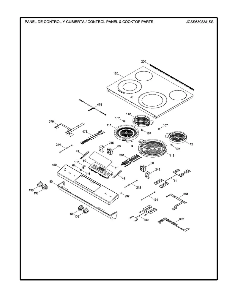 WS01F09041 Range Electronic Control Board