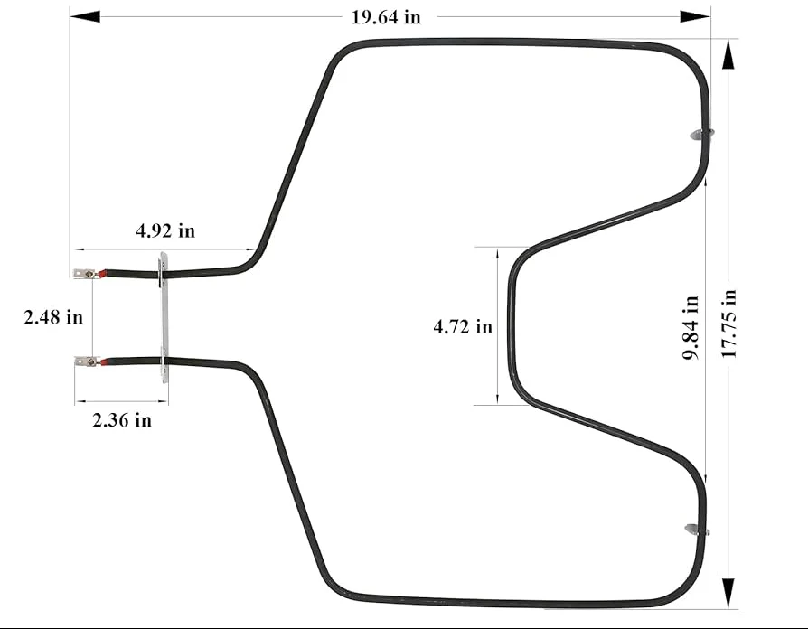 WS01F11296 GE Oven Bake Element, Long Body | Lower Heating Element Replacement | Fits GE Profile Hotpoint Kenmore | Genuine OEM Electric Oven Element - Image 2