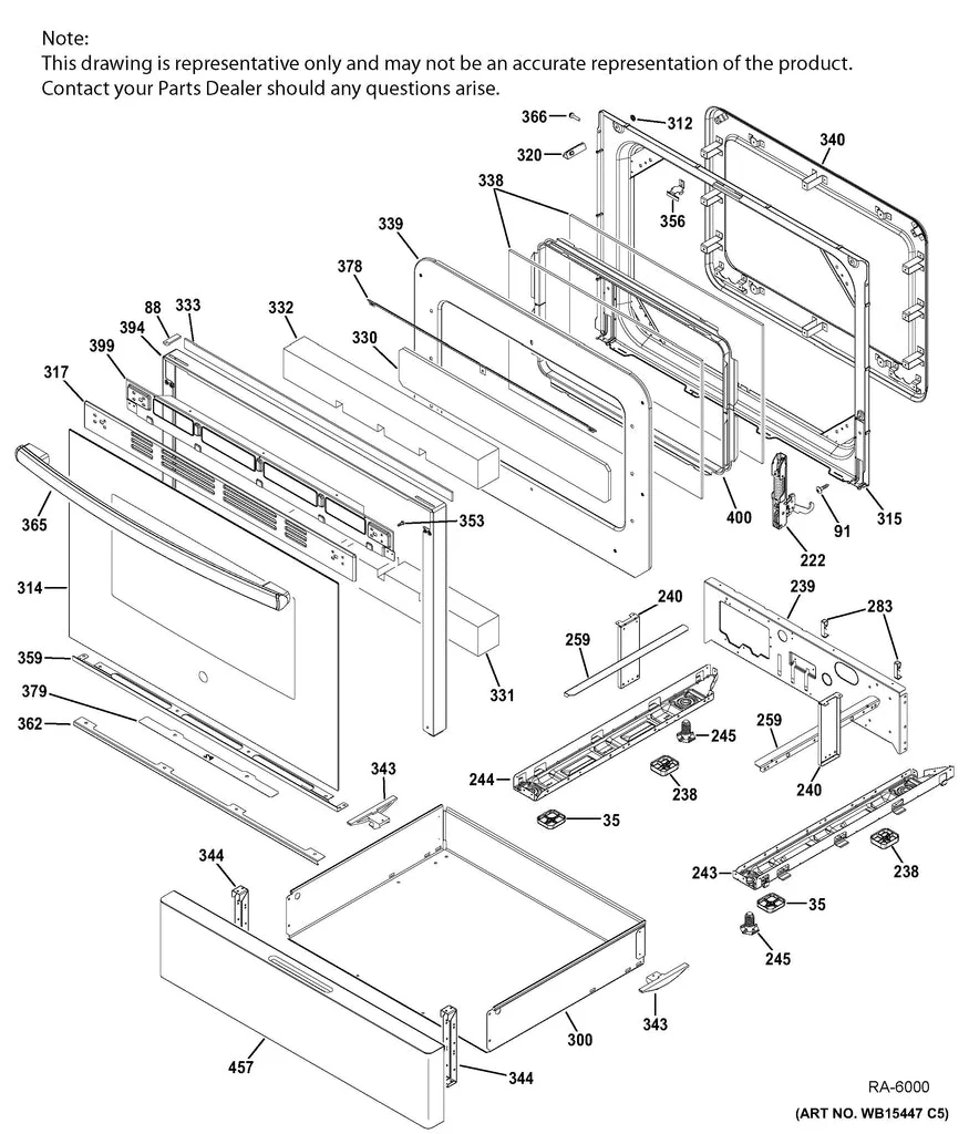 WS01L00802 Oven Inner Door