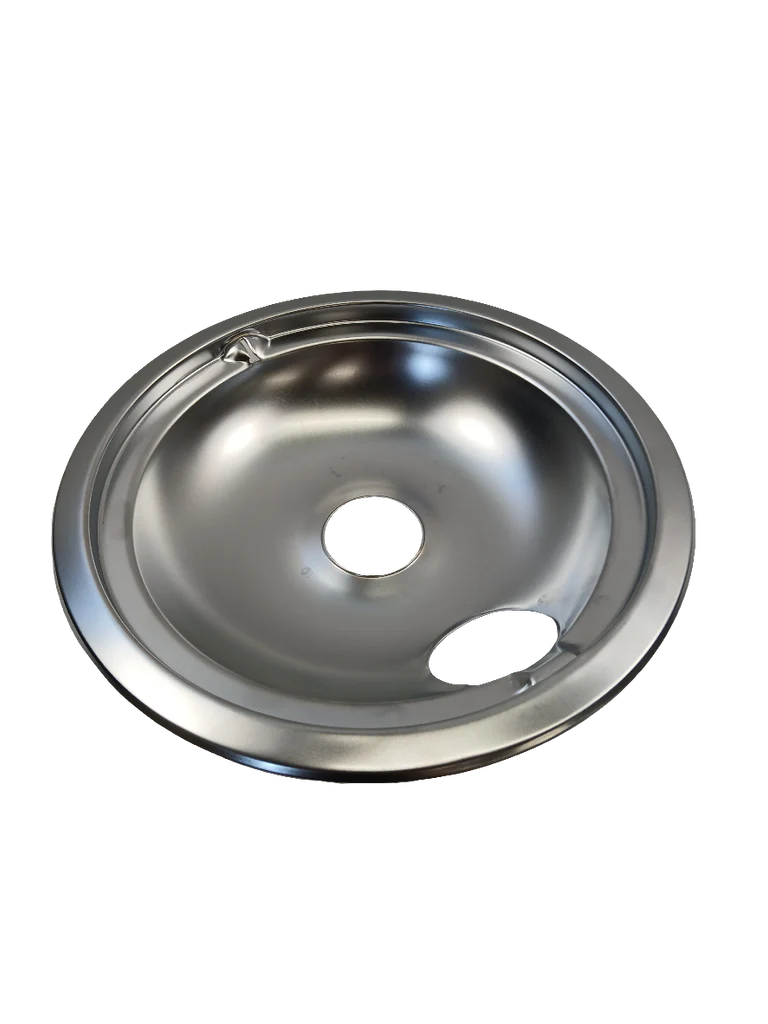 WS01L09258 Range Large Drip Pan, 8", Chrome (replaces WB31K10266, 164D3431P004)
