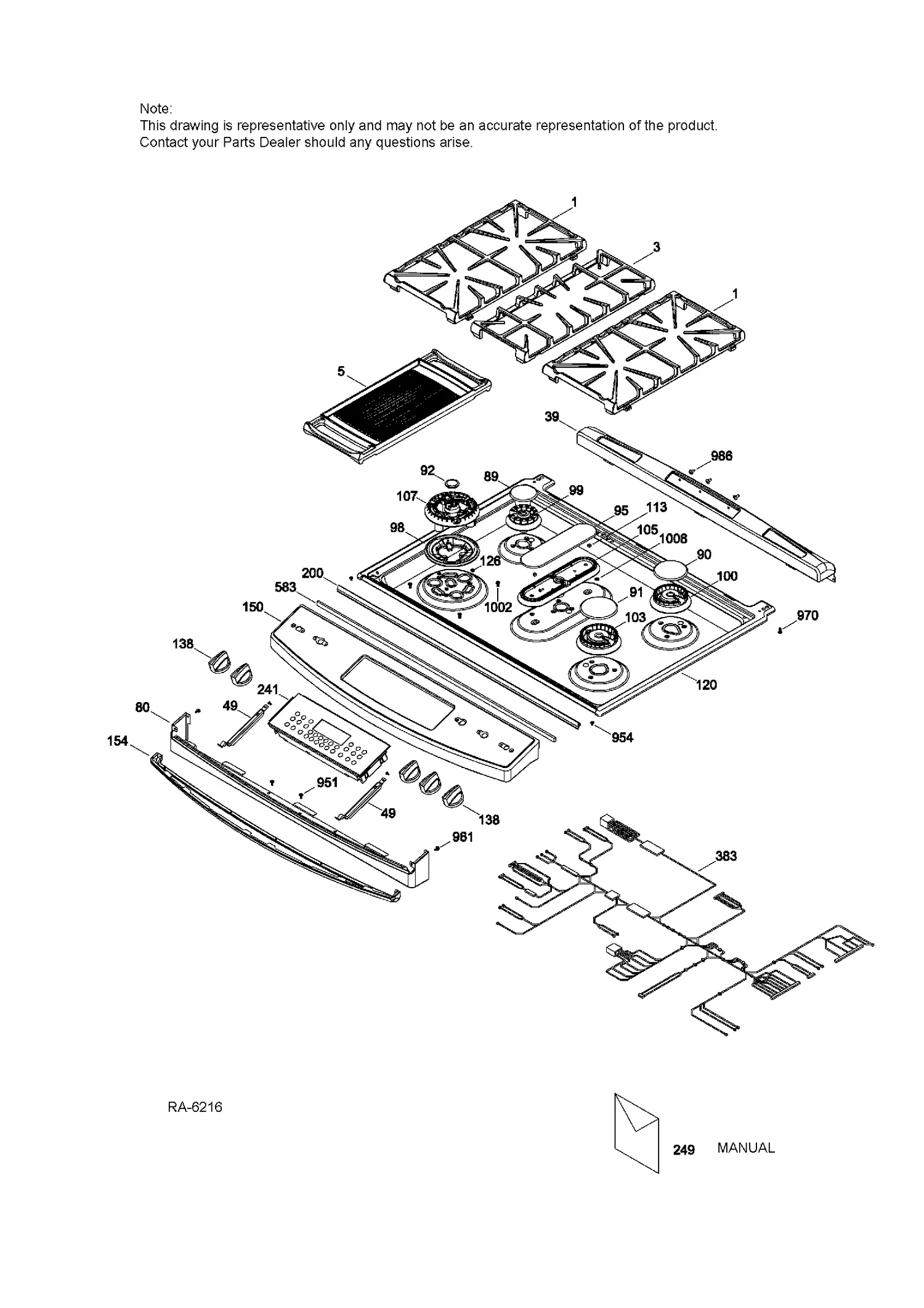 WS01L11320 Range Glass and Touch Board ASM (replaces 	222D7987G002) - Image 5