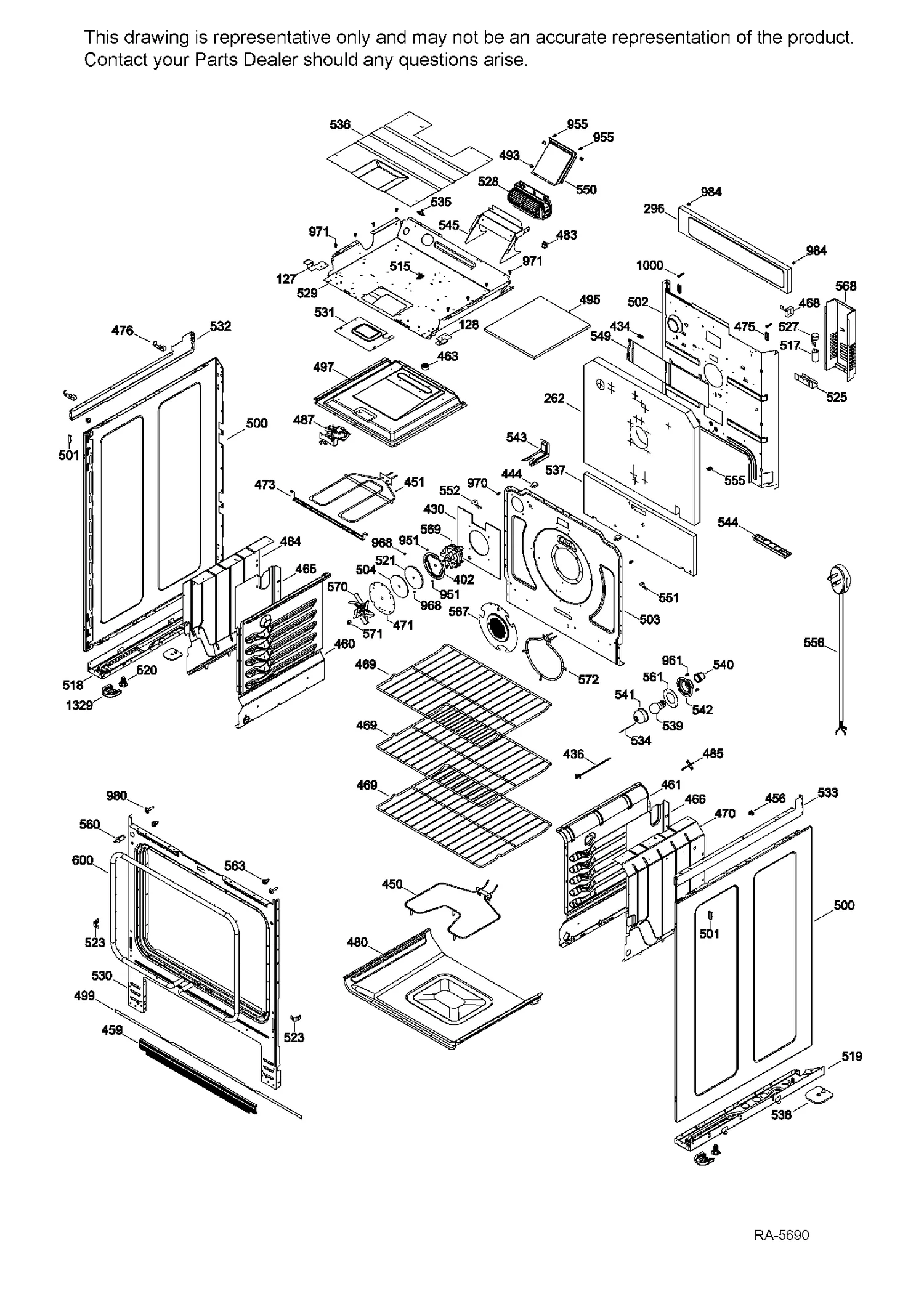 WS01L12916 Range Surface Element Switch Assembly
