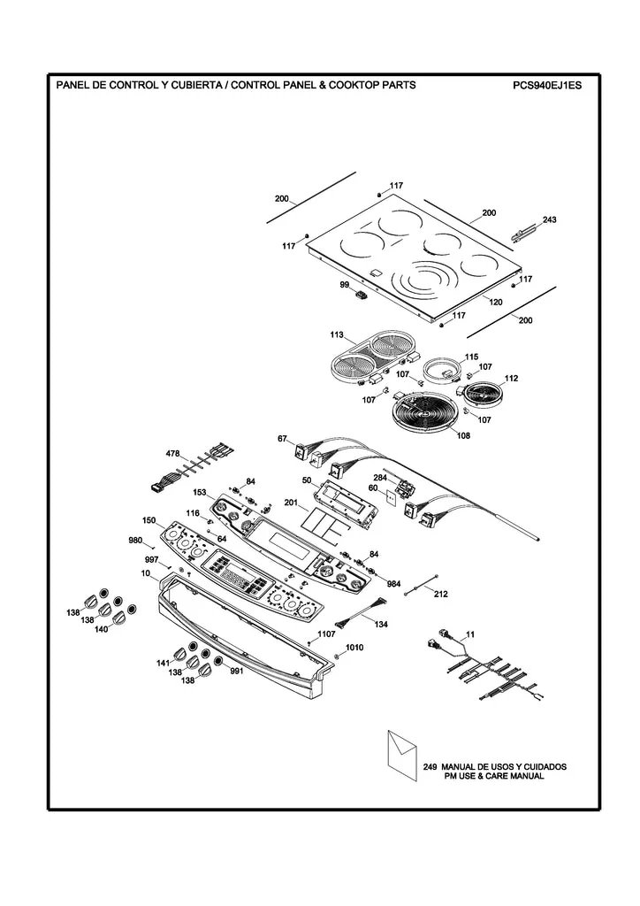 WS01L14688 GE Control Panel, Glass