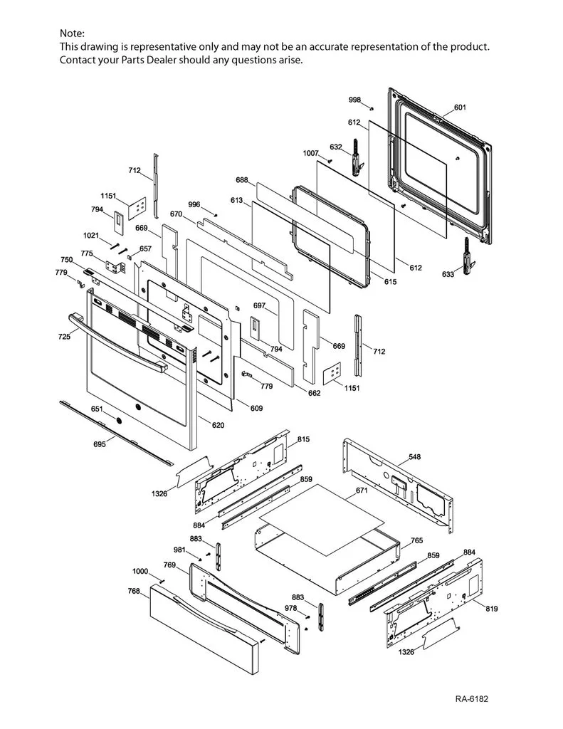 WS01L15059 Oven Door Crystal Window - Image 2