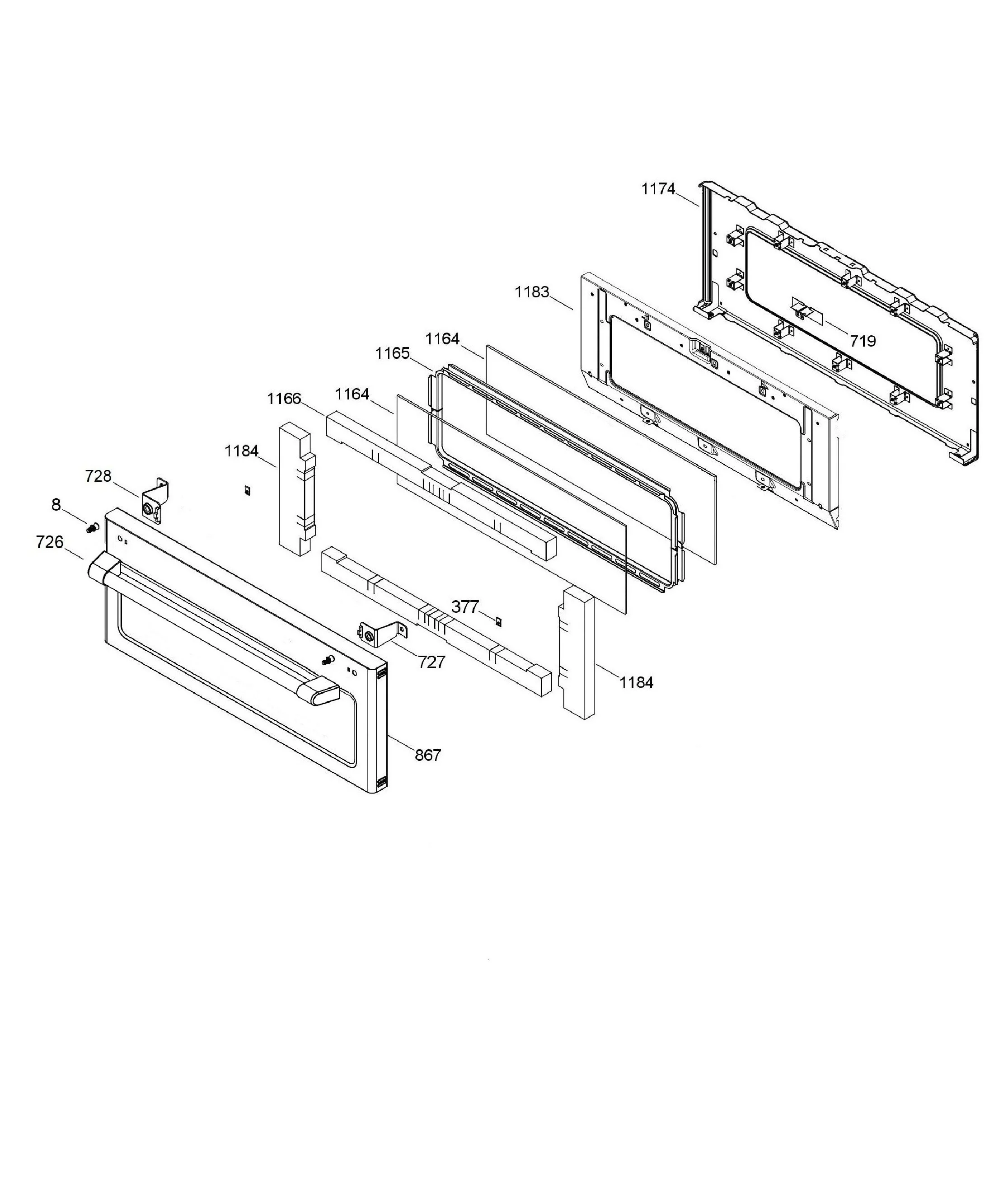 WS01L16340 Range Oven Door Liner Assembly - Image 4