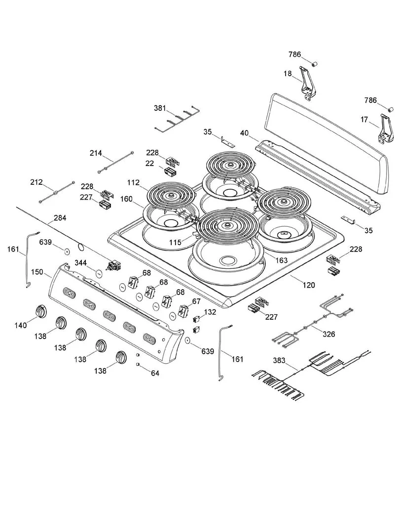 WS01L17161 Oven Backplash 295D2880P001BL