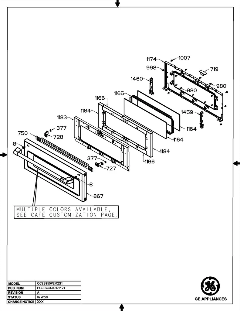 WS01L17307 Range Upper Oven Glass & Panel Door ASM - Image 5