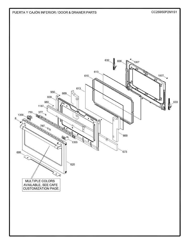 WS01L17323 Range Lower Oven Glass & Panel Door ASM - Image 5