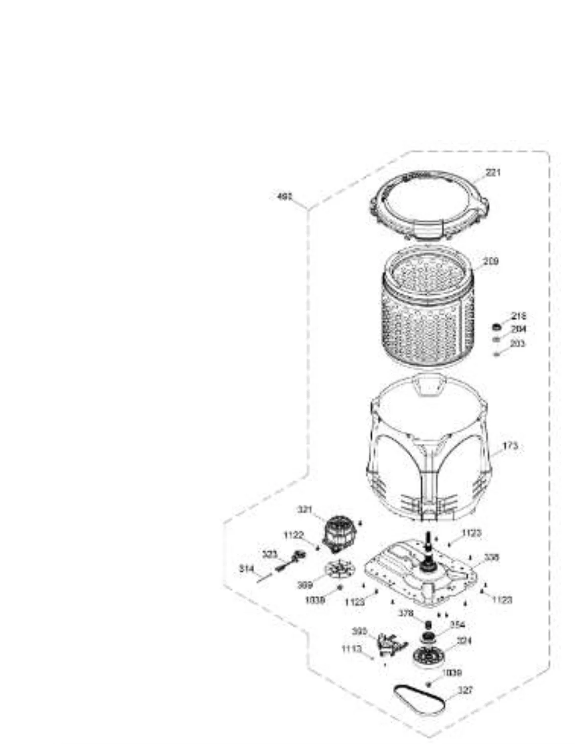WW01A00812 Top Load Washer Complete Tub Assembly Kit - Image 5