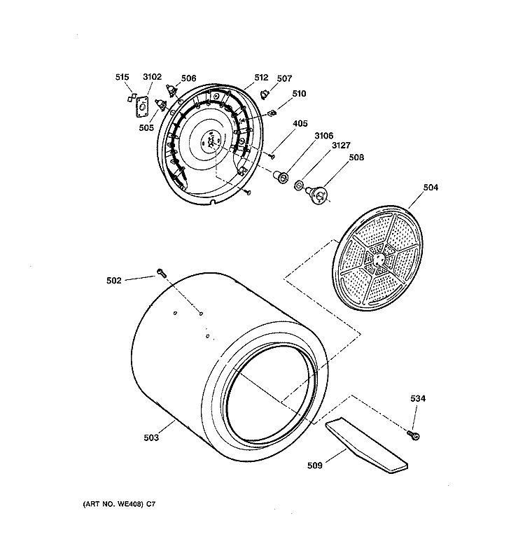 WW01F01489 Dryer Shaft and Bracket Assy - Image 6