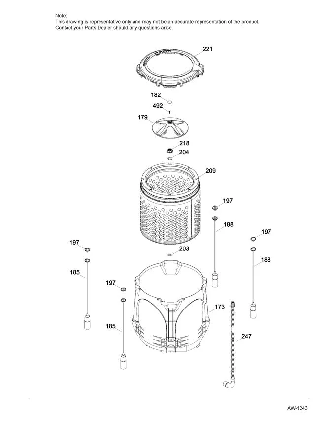 WW01F01701 Washer Basket Assembly - Image 2