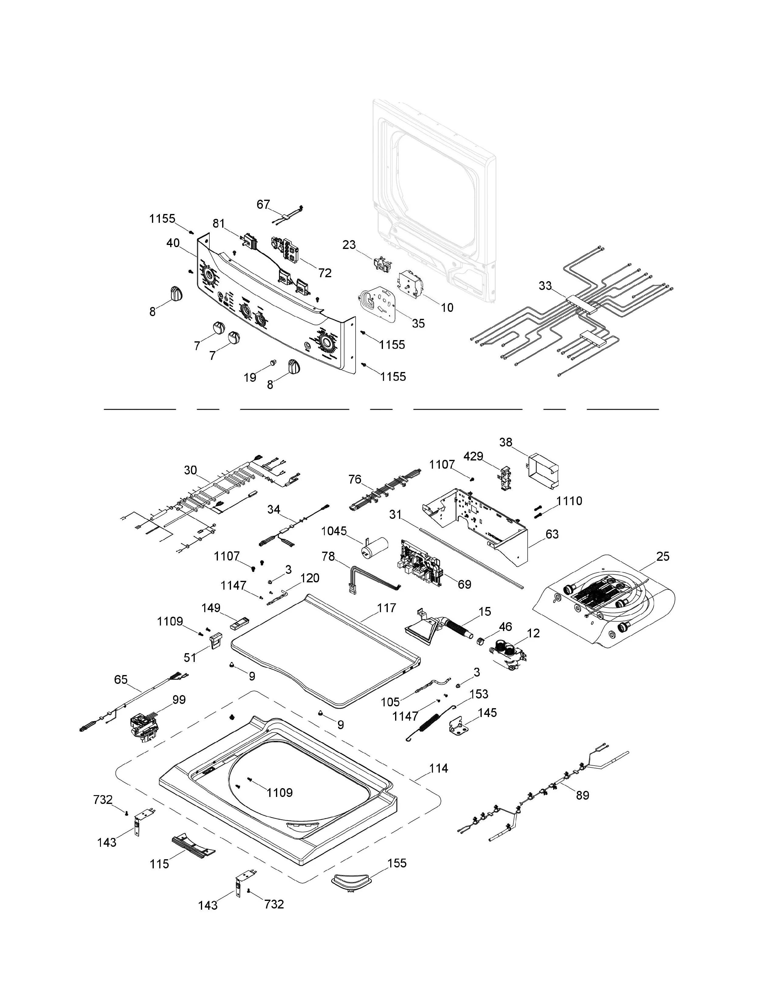 WW01F01893 Washer Control Board & Support Assembly (Main PCB, Electronic Control Module, Control Board with Mount) - Image 10