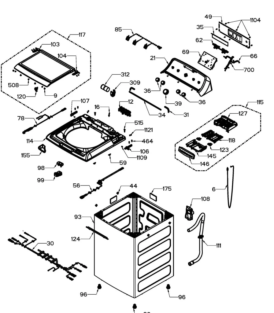 WW01L01507 Washer Top Cover ASM