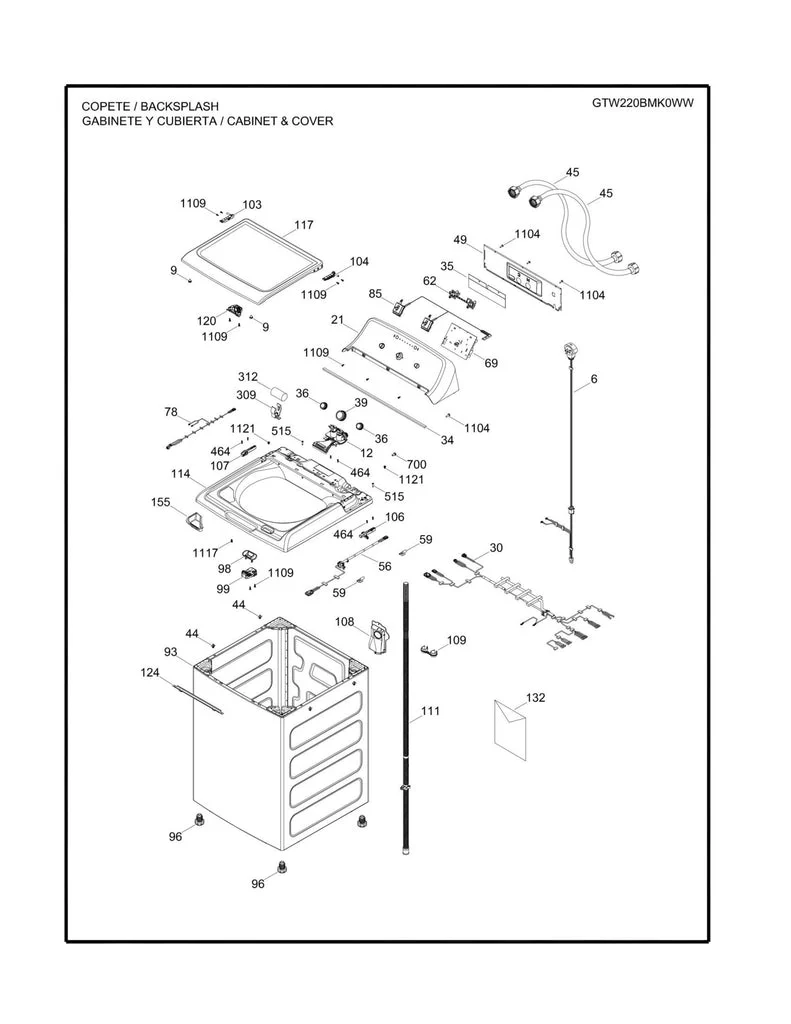 WW01L01627 Washer Funnel Bleach