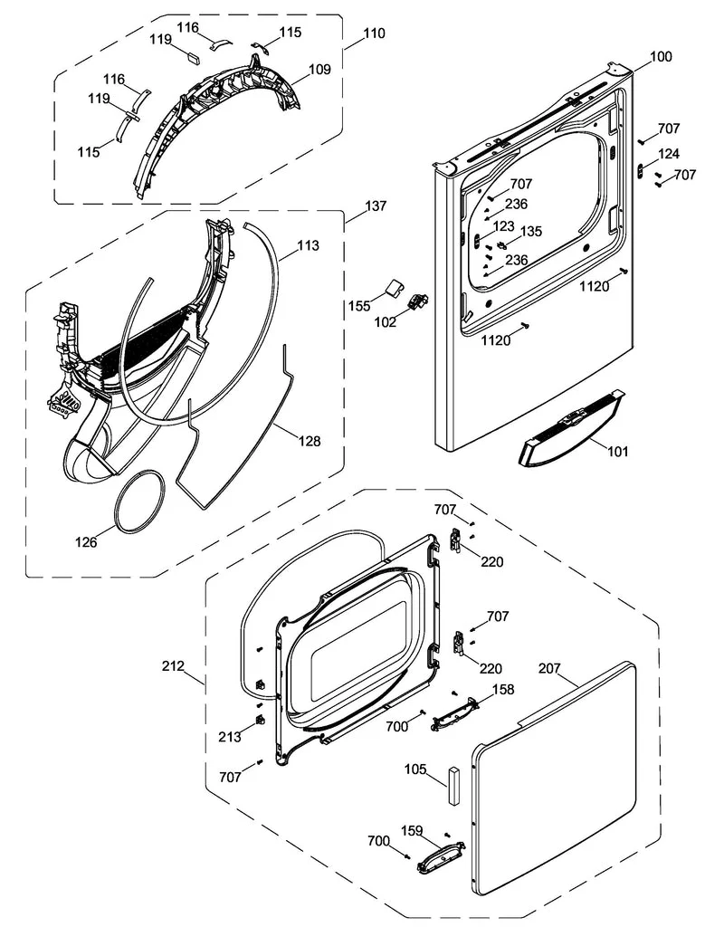 WW02L00632 Dryer Door Assembly - Image 2