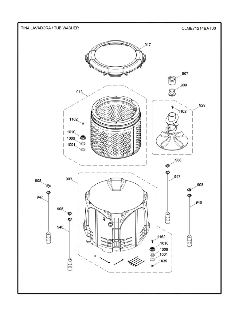 WW03A00244 Washer Agitator Assembly (Agitator, Agitator Post, Agitator Tower) - Image 7