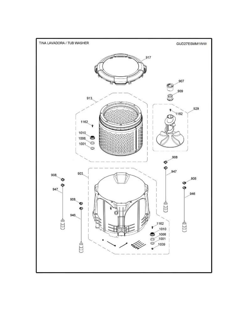 WW03A00270 Top Load Subwasher Tub Kit (Wash Plate Separately) - Image 6