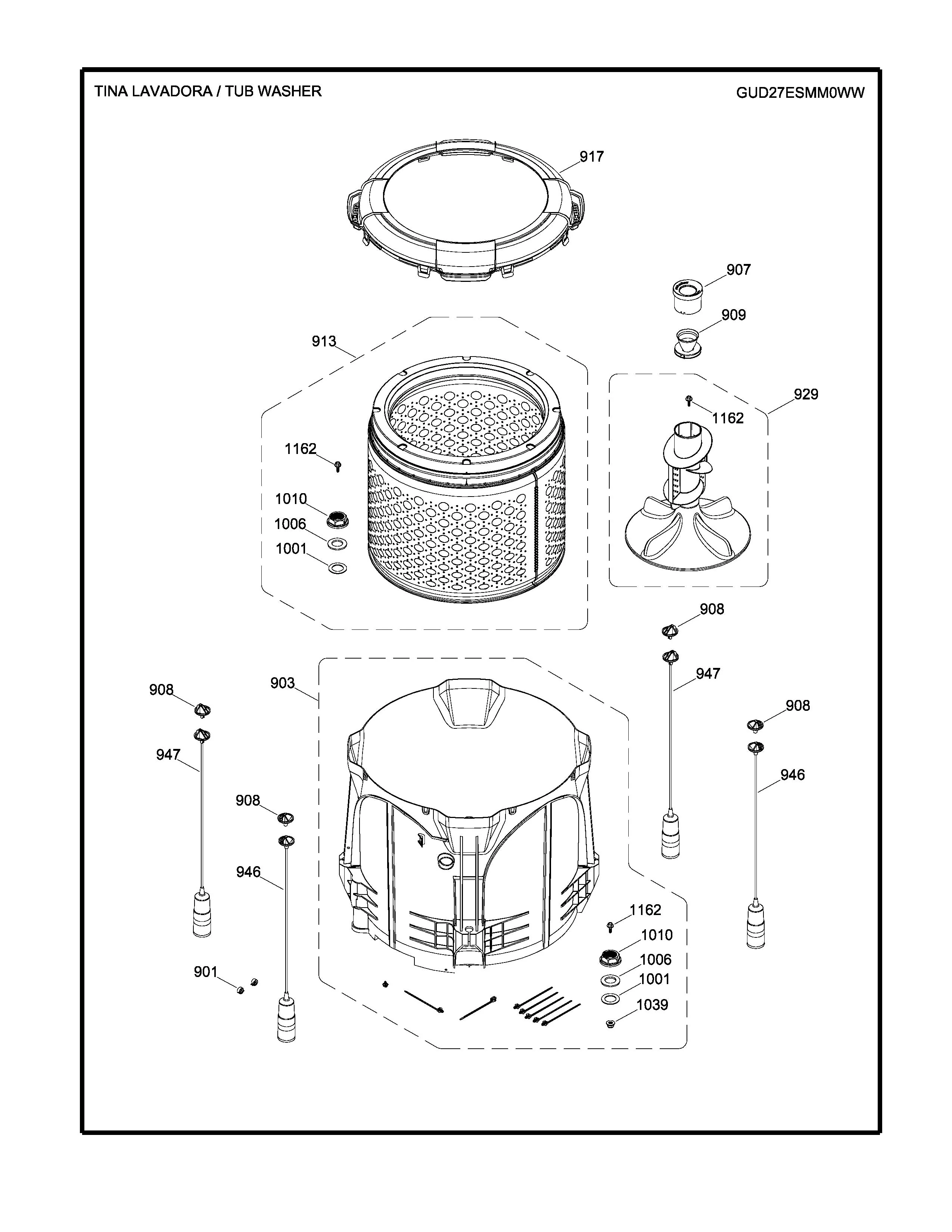 WW03A00272 Washer Kit Subwasher, CL 27 Agitator (Agitator Sub-Assembly Kit, CL 27 Series, Agitator Hub Kit) - Image 2