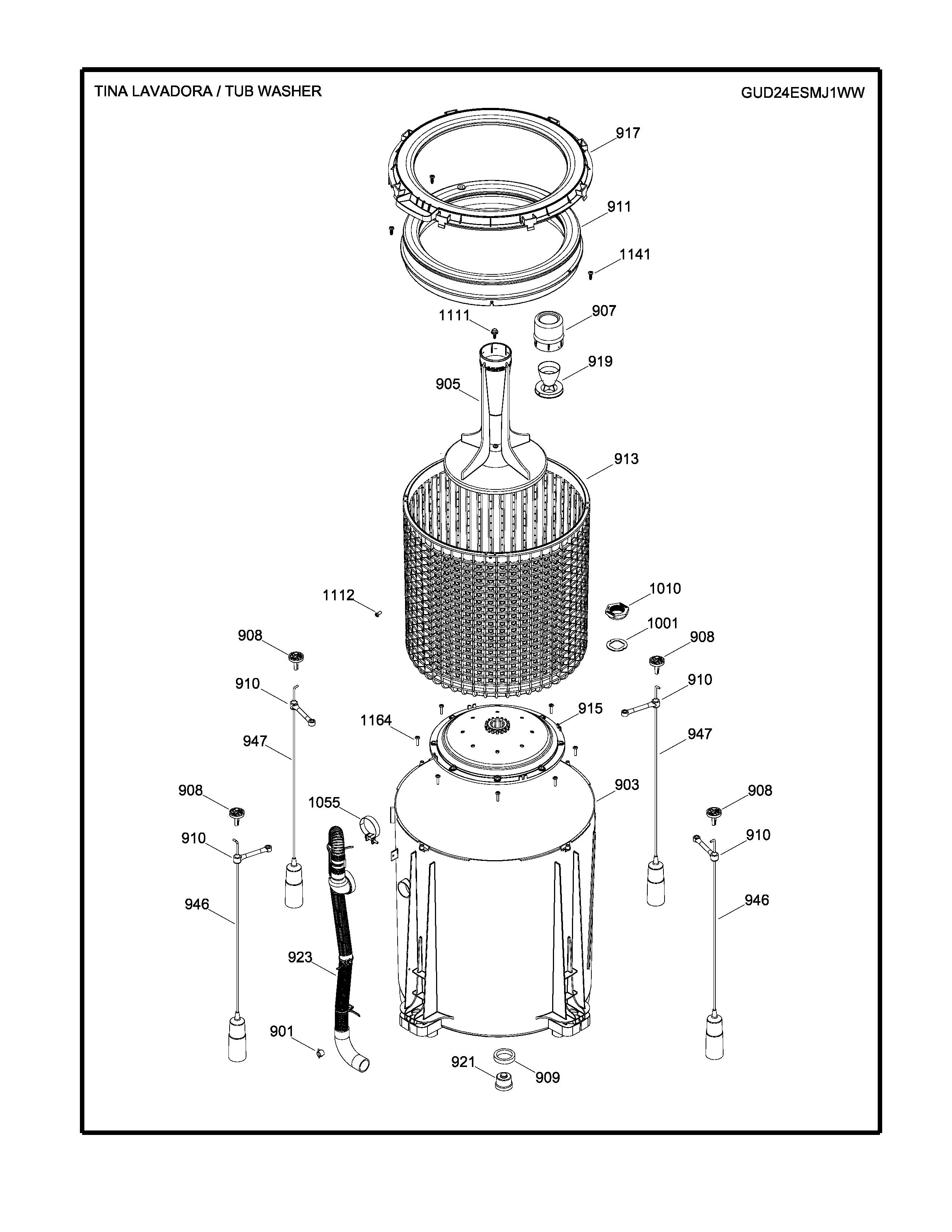 WW03L00379 Washer Basket Assembly