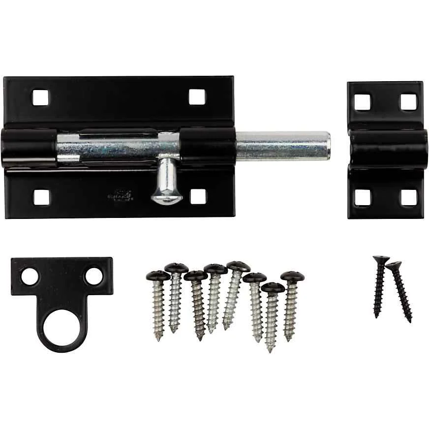 National Hardware 5 in. L Black Steel Heavy Duty Barrel Bolt 1 pk - Image 4
