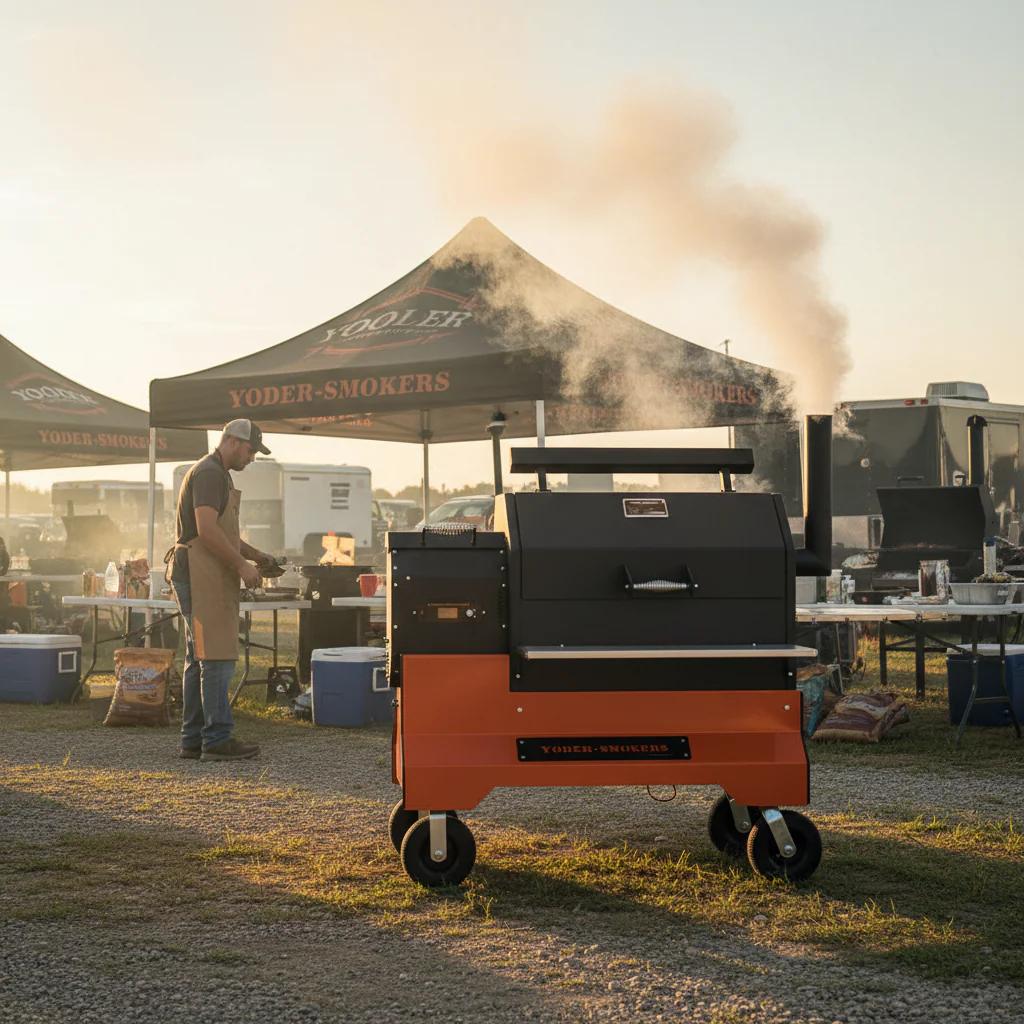 Yoder YS640S Competition Pellet Grill, Orange